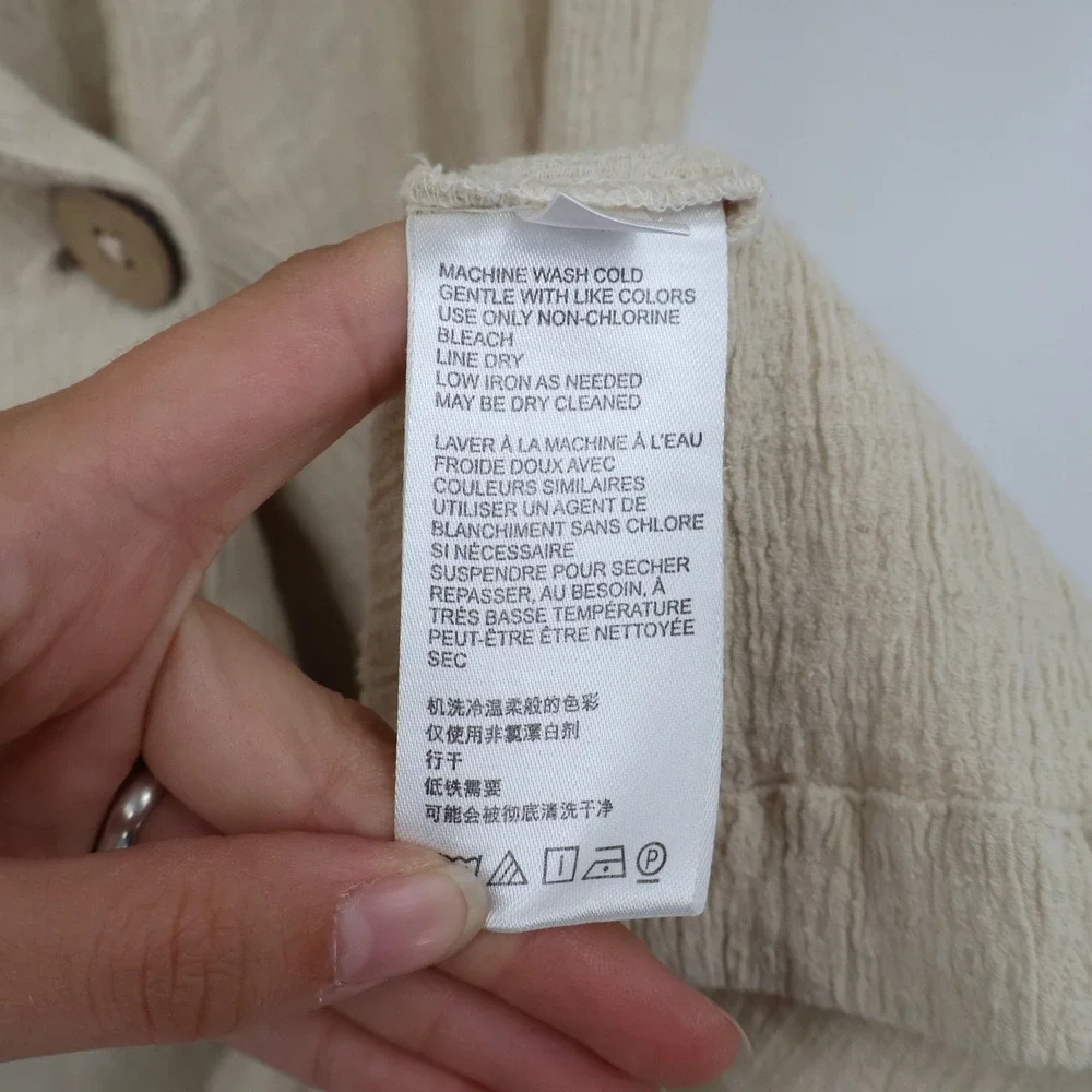 Free‎ People Clementine Mini Dress Womens S Beige Safari Resort Coastal Beach